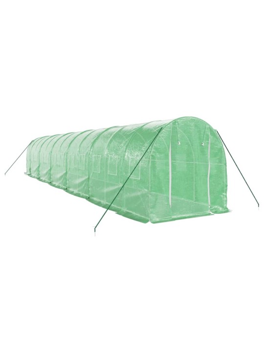 Skleník s ocelovým rámem zelený 24 m² 12 x 2 x 2 m