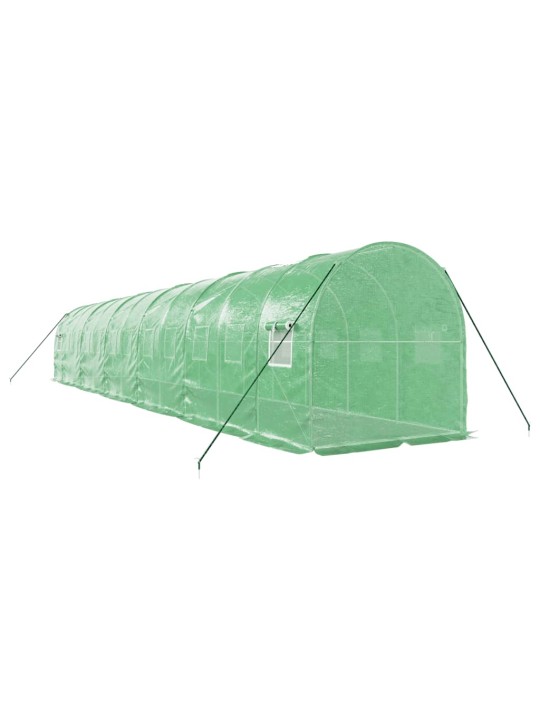 Skleník s ocelovým rámem zelený 24 m² 12 x 2 x 2 m
