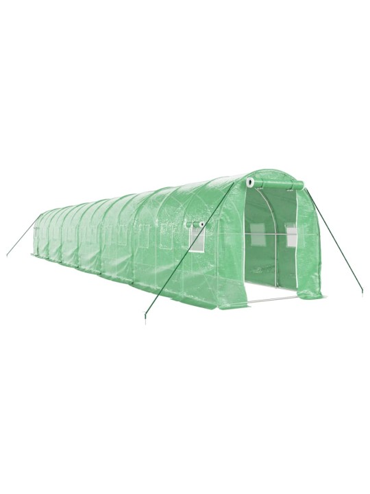Skleník s ocelovým rámem zelený 28 m² 14 x 2 x 2 m