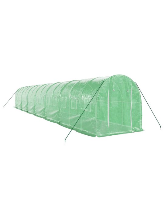 Skleník s ocelovým rámem zelený 28 m² 14 x 2 x 2 m