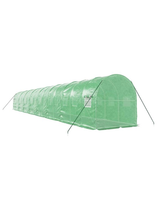 Skleník s ocelovým rámem zelený 32 m² 16 x 2 x 2 m