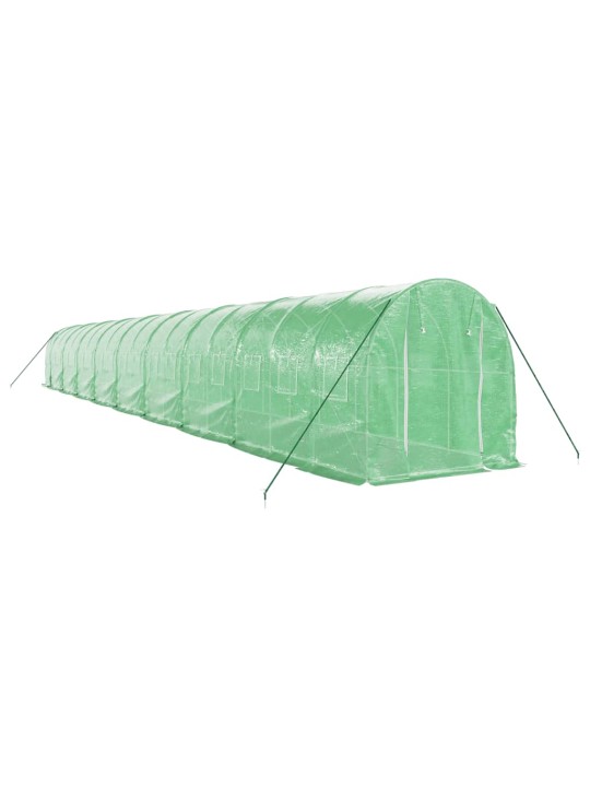 Skleník s ocelovým rámem zelený 36 m² 18 x 2 x 2 m