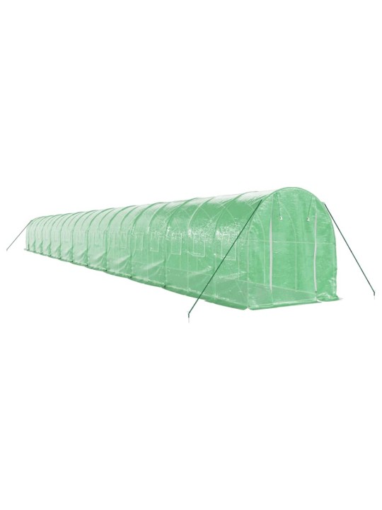 Skleník s ocelovým rámem zelený 44 m² 22 x 2 x 2 m