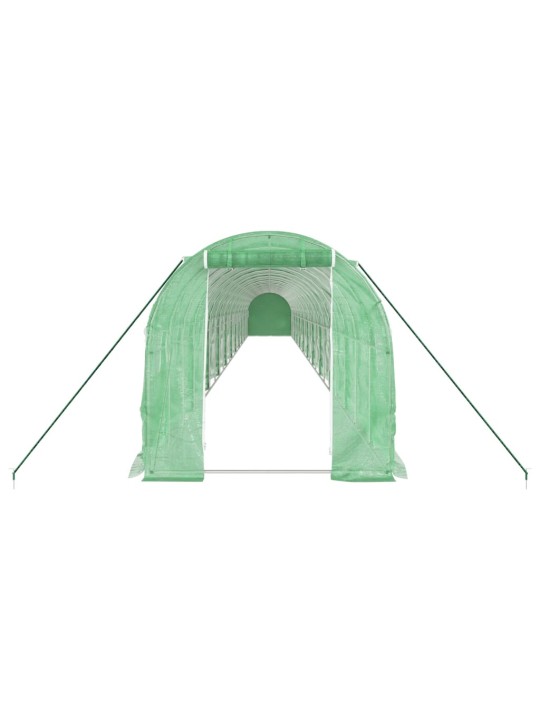 Skleník s ocelovým rámem zelený 44 m² 22 x 2 x 2 m