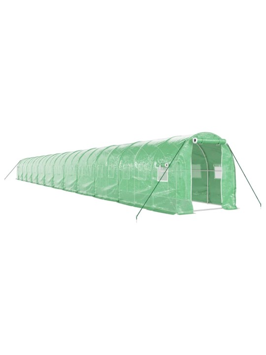 Skleník s ocelovým rámem zelený 48 m² 24 x 2 x 2 m