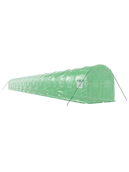 Skleník s ocelovým rámem zelený 48 m² 24 x 2 x 2 m