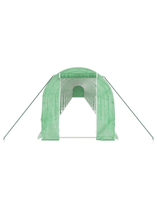 Skleník s ocelovým rámem zelený 48 m² 24 x 2 x 2 m