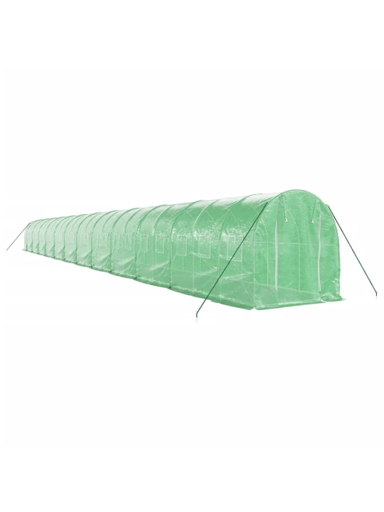 Skleník s ocelovým rámem zelený 48 m² 24 x 2 x 2 m