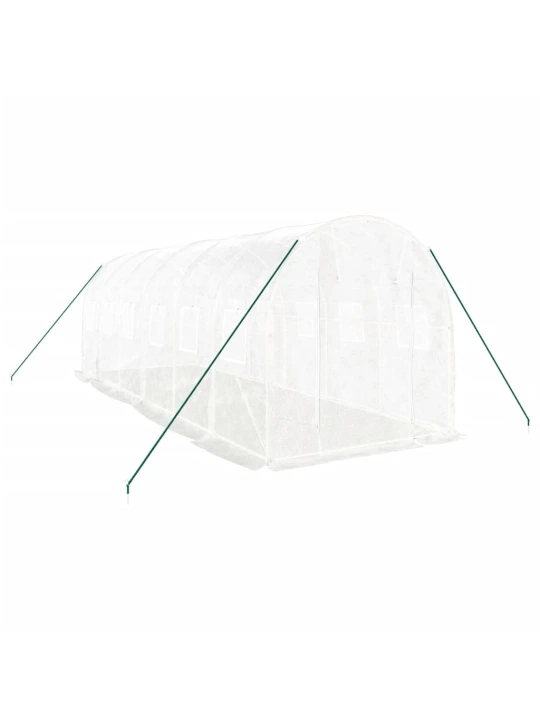 Skleník s ocelovým rámem bílý 12 m² 6 x 2 x 2 m