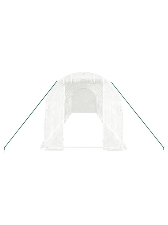 Skleník s ocelovým rámem bílý 20 m² 10 x 2 x 2 m
