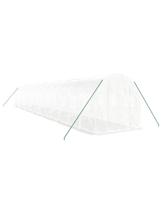 Skleník s ocelovým rámem bílý 28 m² 14 x 2 x 2 m