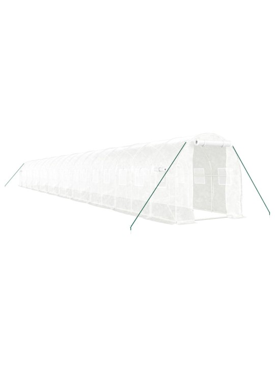 Skleník s ocelovým rámem bílý 40 m² 20 x 2 x 2 m
