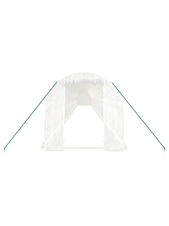 Skleník s ocelovým rámem bílý 44 m² 22 x 2 x 2 m