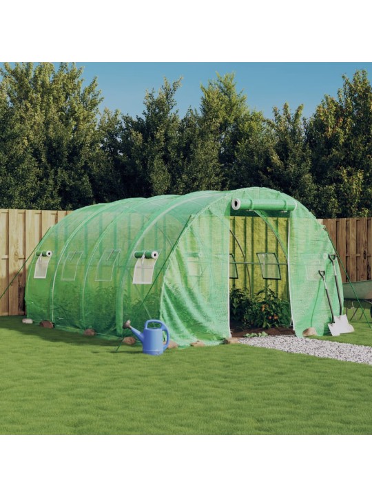 Skleník s ocelovým rámem zelený 12 m² 4 x 3 x 2 m