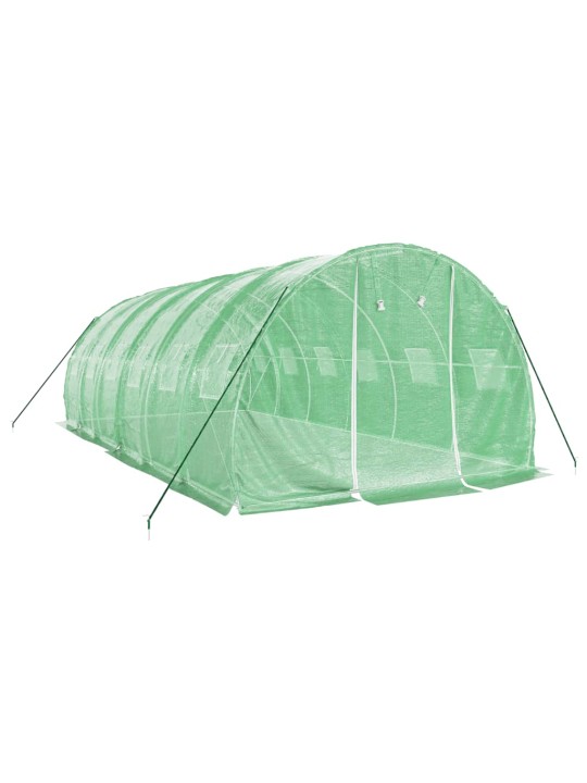 Skleník s ocelovým rámem zelený 18 m² 6 x 3 x 2 m
