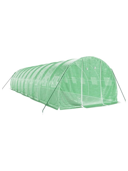 Skleník s ocelovým rámem zelený 30 m² 10 x 3 x 2 m
