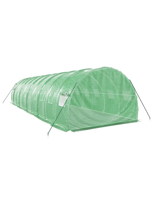 Skleník s ocelovým rámem zelený 30 m² 10 x 3 x 2 m