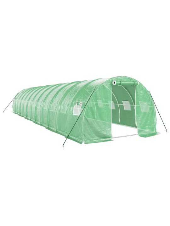 Skleník s ocelovým rámem zelený 36 m² 12 x 3 x 2 m