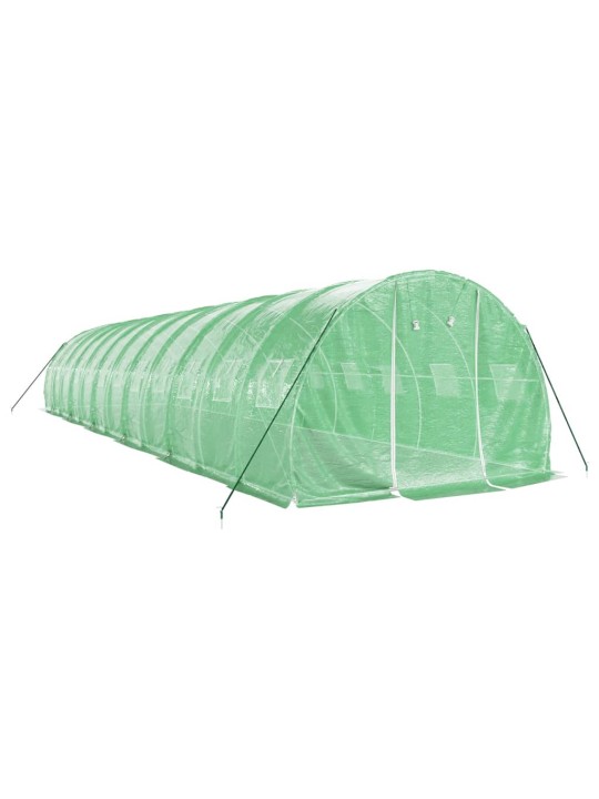 Skleník s ocelovým rámem zelený 36 m² 12 x 3 x 2 m