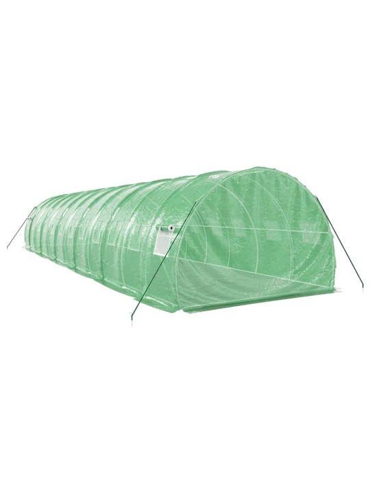 Skleník s ocelovým rámem zelený 36 m² 12 x 3 x 2 m