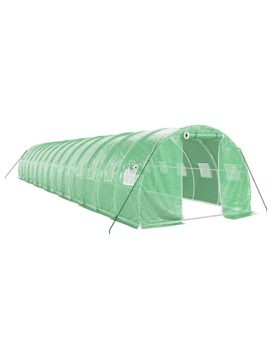 Skleník s ocelovým rámem zelený 42 m² 14 x 3 x 2 m