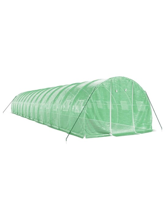 Skleník s ocelovým rámem zelený 42 m² 14 x 3 x 2 m