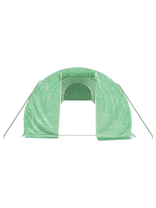 Skleník s ocelovým rámem zelený 42 m² 14 x 3 x 2 m