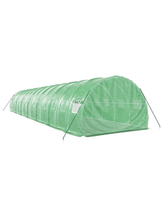 Skleník s ocelovým rámem zelený 42 m² 14 x 3 x 2 m