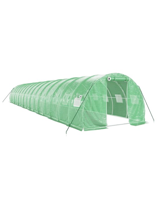 Skleník s ocelovým rámem zelený 48 m² 16 x 3 x 2 m