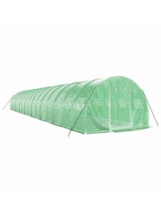 Skleník s ocelovým rámem zelený 48 m² 16 x 3 x 2 m