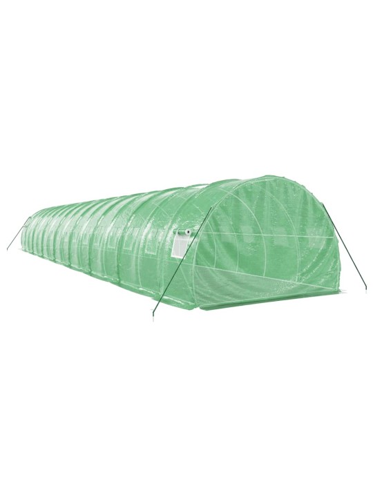 Skleník s ocelovým rámem zelený 48 m² 16 x 3 x 2 m