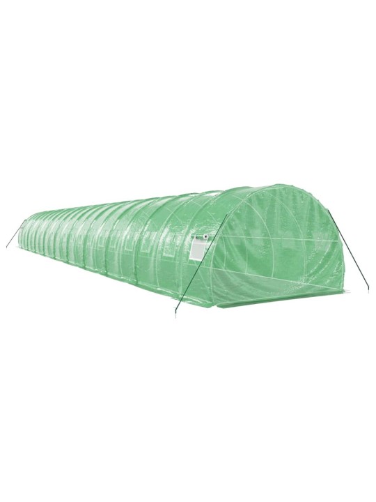 Skleník s ocelovým rámem zelený 60 m² 20 x 3 x 2 m