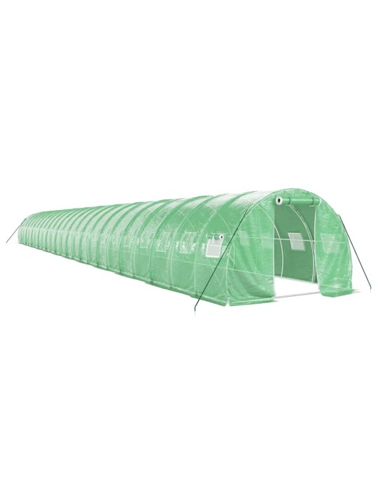 Skleník s ocelovým rámem zelený 72 m² 24 x 3 x 2 m