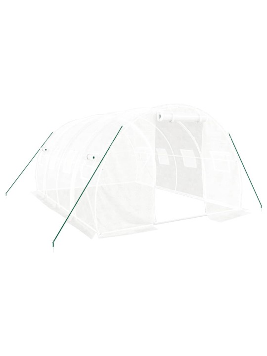 Skleník s ocelovým rámem bílý 12 m² 4 x 3 x 2 m