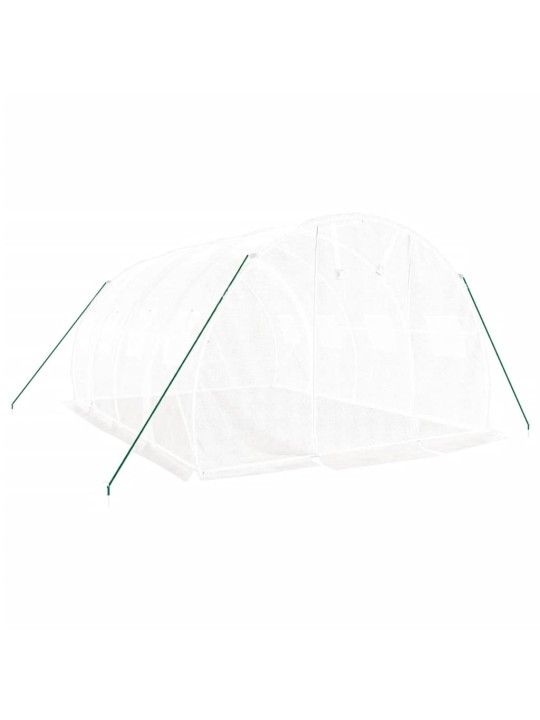 Skleník s ocelovým rámem bílý 12 m² 4 x 3 x 2 m