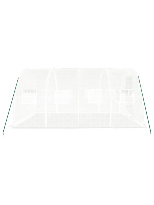 Skleník s ocelovým rámem bílý 12 m² 4 x 3 x 2 m