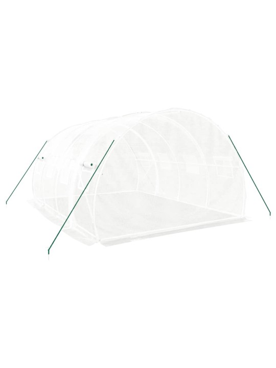 Skleník s ocelovým rámem bílý 12 m² 4 x 3 x 2 m