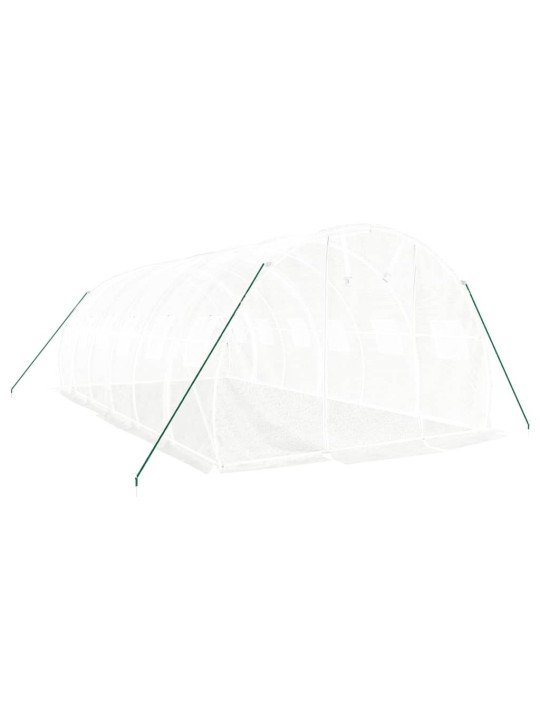 Skleník s ocelovým rámem bílý 18 m² 6 x 3 x 2 m