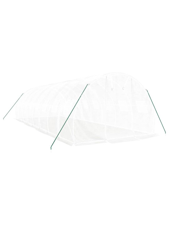 Skleník s ocelovým rámem bílý 24 m² 8 x 3 x 2 m