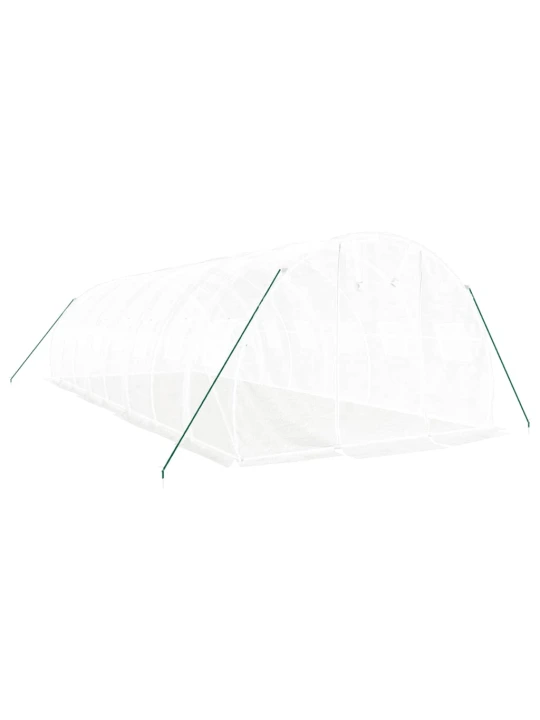 Skleník s ocelovým rámem bílý 24 m² 8 x 3 x 2 m