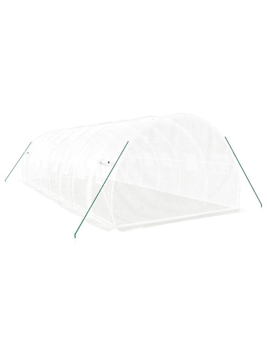 Skleník s ocelovým rámem bílý 24 m² 8 x 3 x 2 m