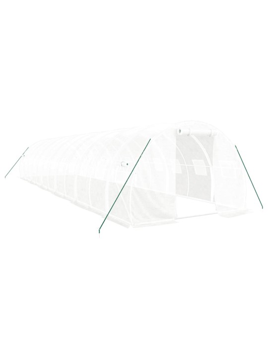 Skleník s ocelovým rámem bílý 36 m² 12 x 3 x 2 m