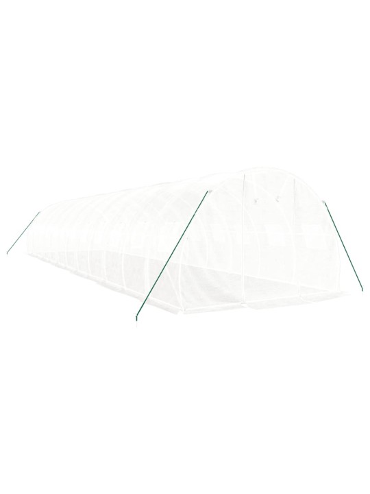 Skleník s ocelovým rámem bílý 36 m² 12 x 3 x 2 m