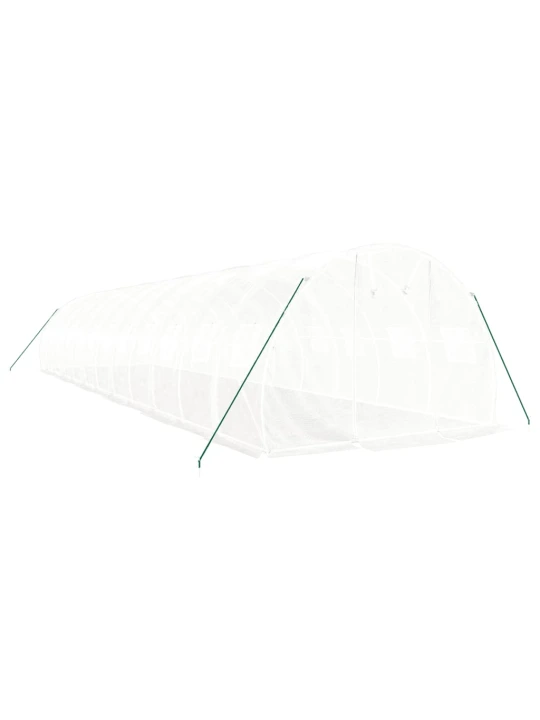 Skleník s ocelovým rámem bílý 36 m² 12 x 3 x 2 m