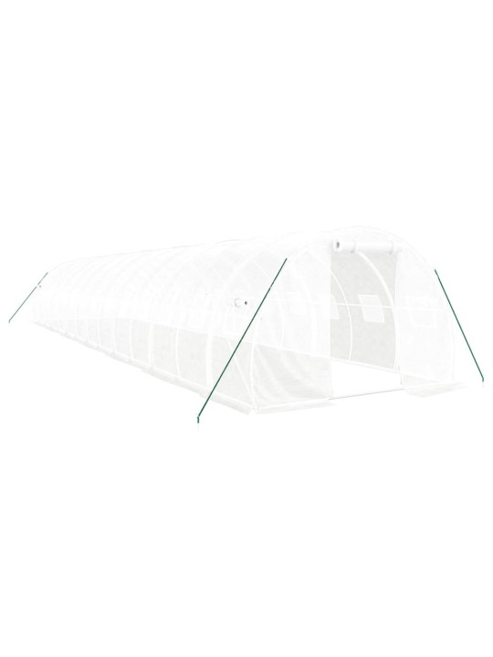 Skleník s ocelovým rámem bílý 42 m² 14 x 3 x 2 m