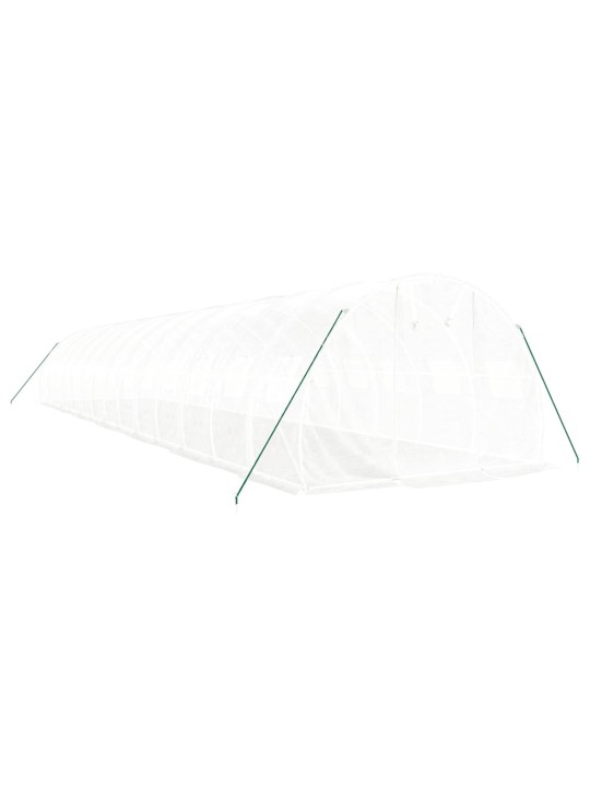 Skleník s ocelovým rámem bílý 42 m² 14 x 3 x 2 m