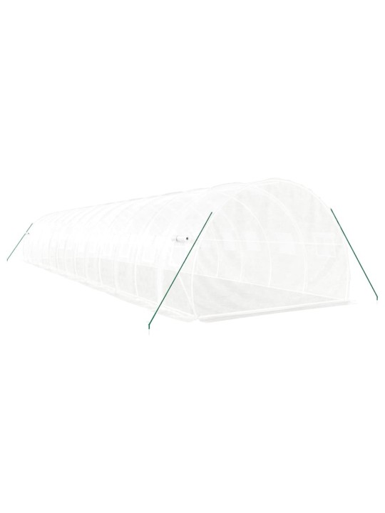 Skleník s ocelovým rámem bílý 42 m² 14 x 3 x 2 m