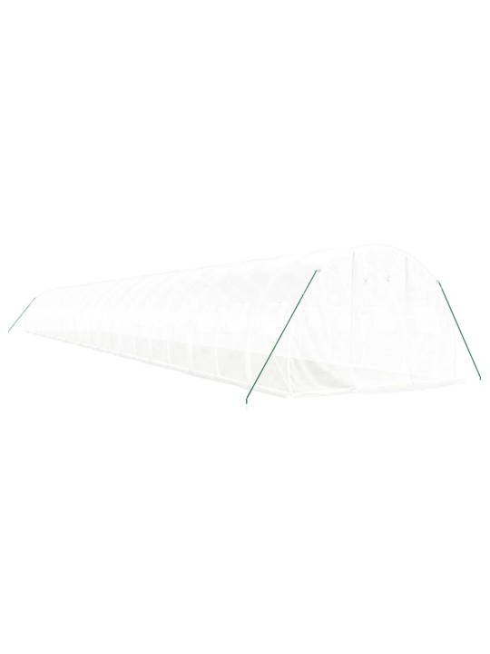 Skleník s ocelovým rámem bílý 66 m² 22 x 3 x 2 m