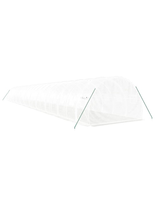 Skleník s ocelovým rámem bílý 66 m² 22 x 3 x 2 m