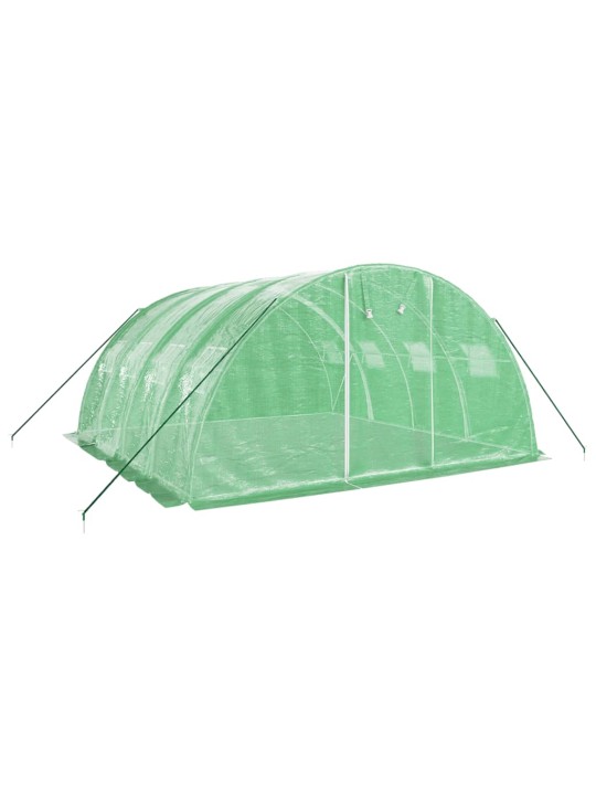 Skleník s ocelovým rámem zelený 16 m² 4 x 4 x 2 m